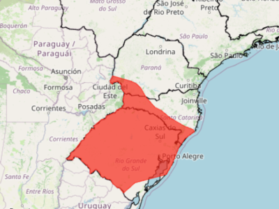 Alerta vermelho do Inmet para tempestades e ventos de até 100 km/h atinge o Sul do Brasil