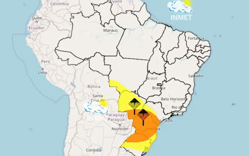 Ciclone extratropical se forma no Rio Grande do Sul e traz alerta de ventos de até 100 km/h e chuvas intensas para a região Sul