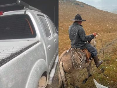 Neve surpreende moradores em Urubici, São José dos Ausentes e Cambará do Sul durante onda de frio intenso no Sul do Brasil