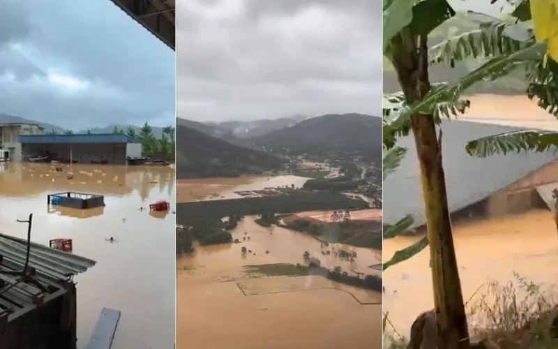 Inmet emite alerta vermelho de tempestade para Santa Catarina no dia 21; municípios afetados incluem Paraná e Rio Grande do Sul