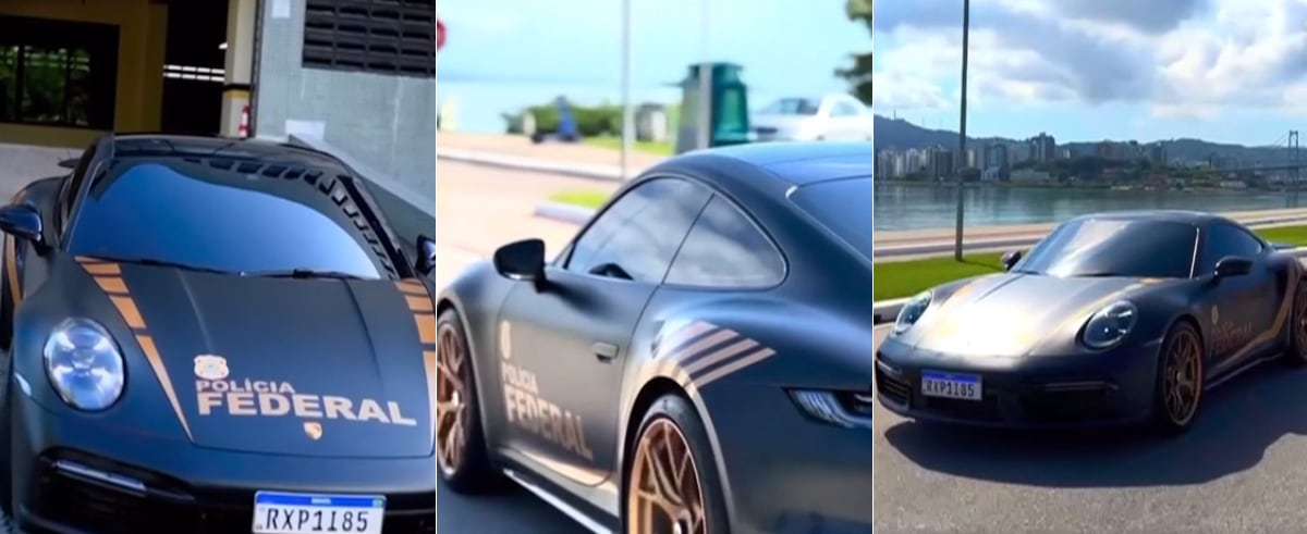 Polícias do Sul do Brasil incorporam carros de luxo apreendidos de traficantes, como Porsche e Camaro, para reforçar a segurança pública Porsche 911 da Polícia Federal de Santa Catarina.