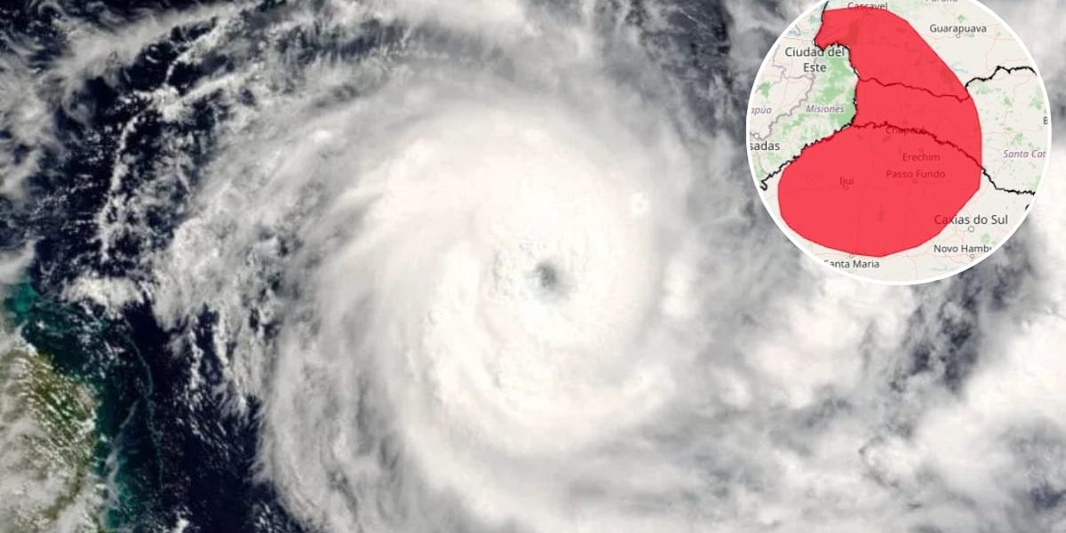 Ciclone extratropical coloca mais de 500 cidades do Sul em alerta vermelho para tempestades com ventos de até 100 km/h