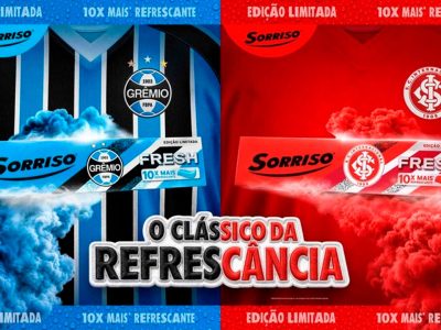 Sorriso lança edição especial com embalagens dos clubes em ação que une gremistas e colorados na rivalidade do Gre-Nal