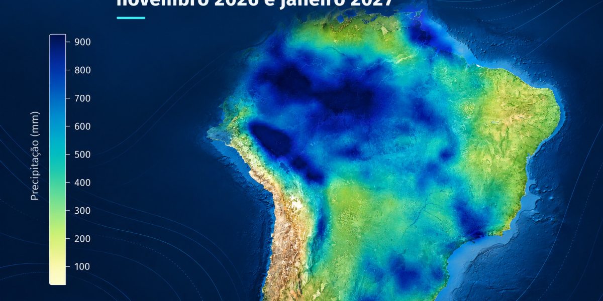 Chuva acima da média é esperada no Centro-Sul até dezembro; Centro-Norte pode enfrentar períodos secos, aponta MeteoIA