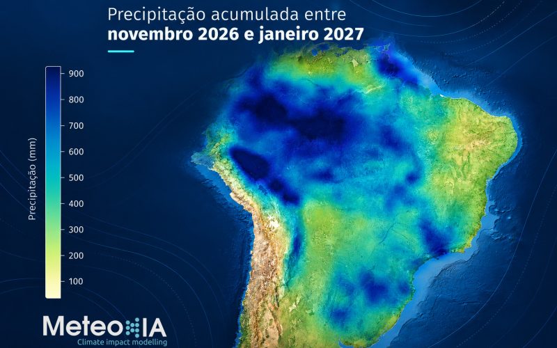 Chuva acima da média é esperada no Centro-Sul até dezembro; Centro-Norte pode enfrentar períodos secos, aponta MeteoIA